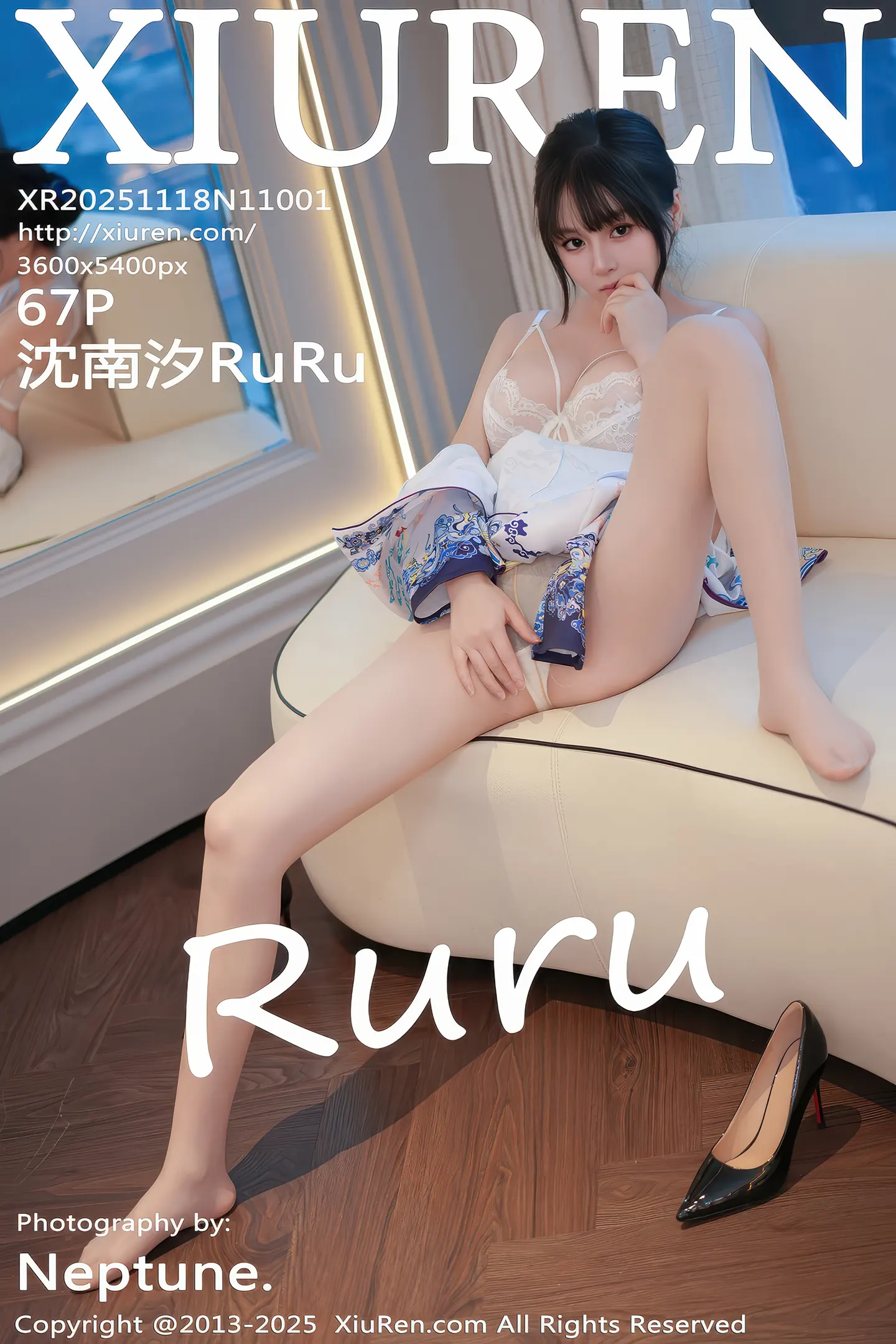 [XiuRen秀人网]No.11001_模特沈南汐RuRu性感浅色旗袍露白色蕾丝内衣秀凹凸身材诱惑写真67P-秀人网 - XiuRen.Pro